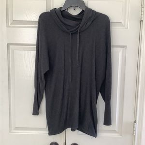 Cynthia Rowley Gray Cowl Neck Active Sweater Dolman Sleeve L